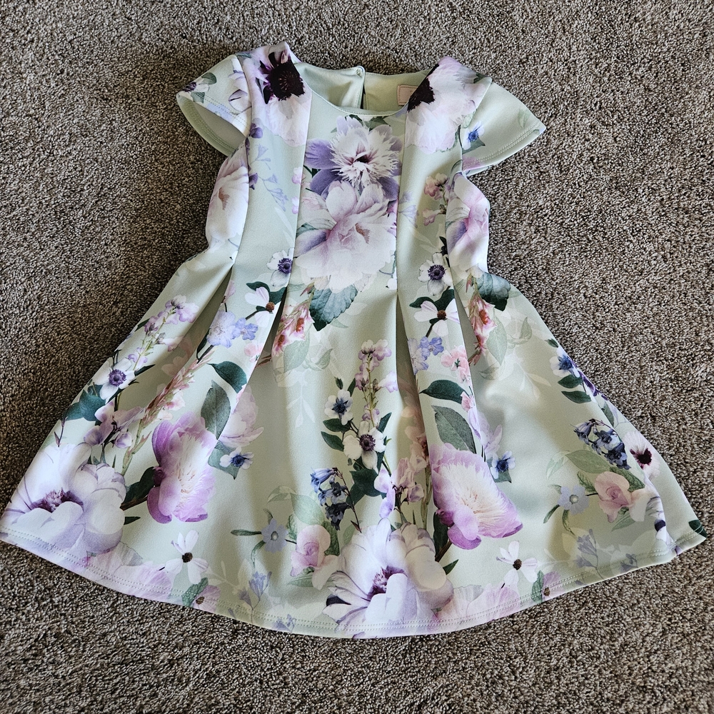 Lipsy Floral Kids Dress - Mint and Lavender Size 2Y-3Y